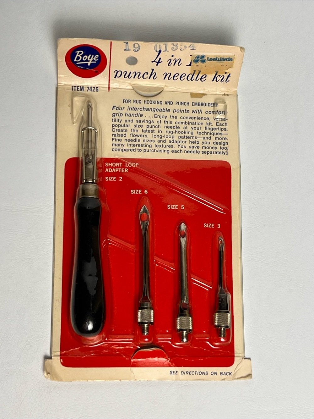 Vintage Boye 4 in 1 Punch Needle Kit ITEM 7426 Rug Hooking Punch Embroidery USA